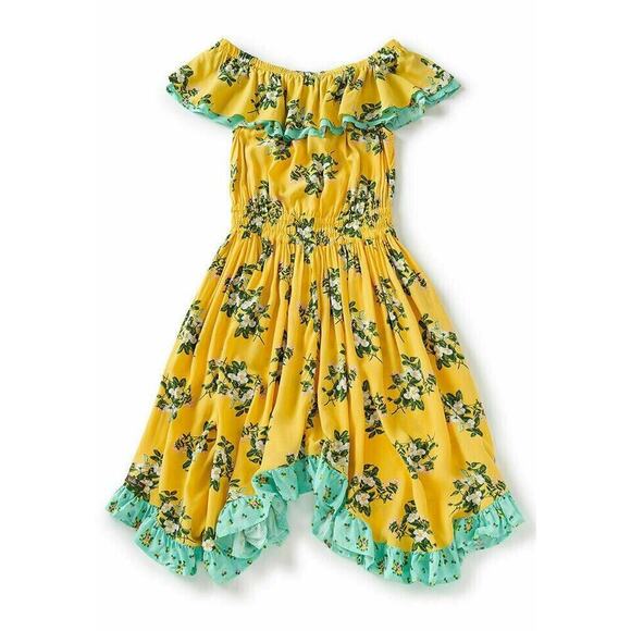 Matilda Jane Hooked On A Feeling Dress Yellow Ruffle Smocked Women's Size Small - Picture 3 of 13